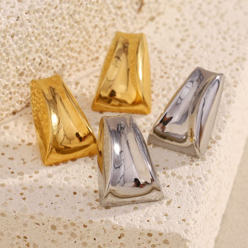Pendientes Trapezoidales De Arco De Acero Inoxidable
