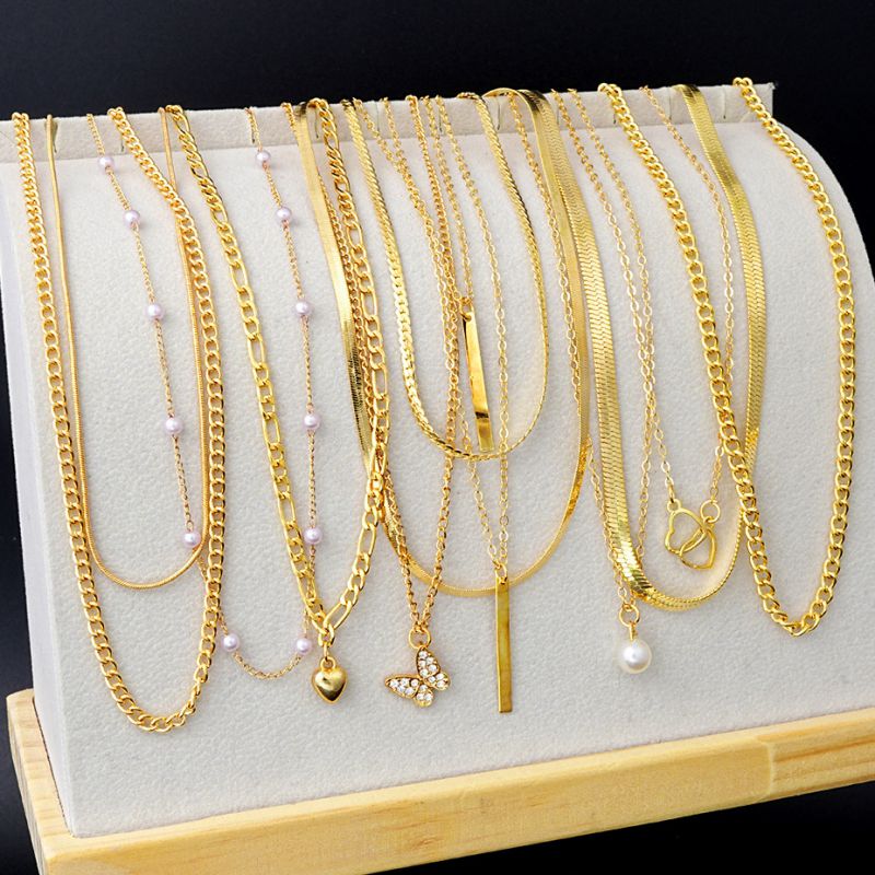 Conjunto De Collar De Mariposa Con Corazón Y Perlas De Aleación