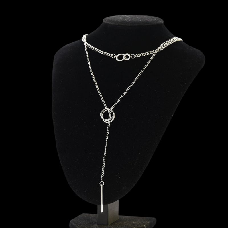 Collar De Doble Capa Con Borlas De Doble Bucle