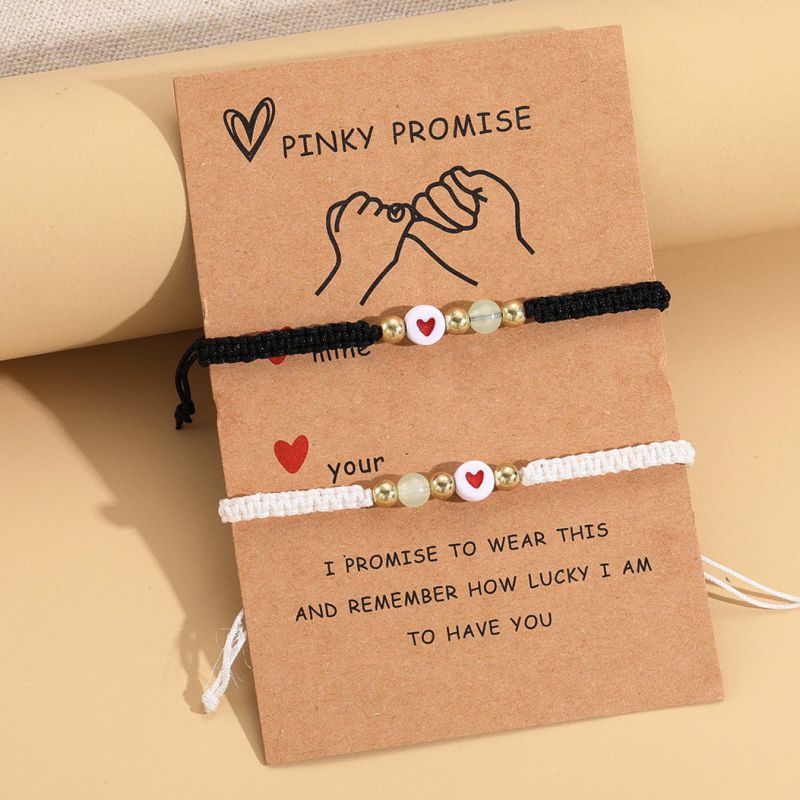 Conjunto De Pulseras De Corazón Trenzado Con Cordón De Aleación