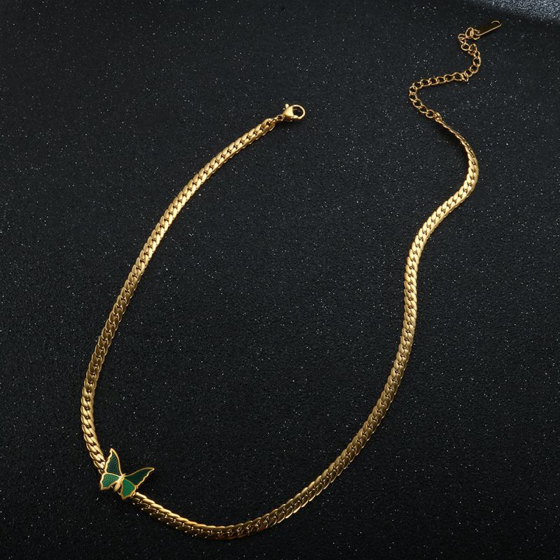 Collar De Mariposa De Titanio