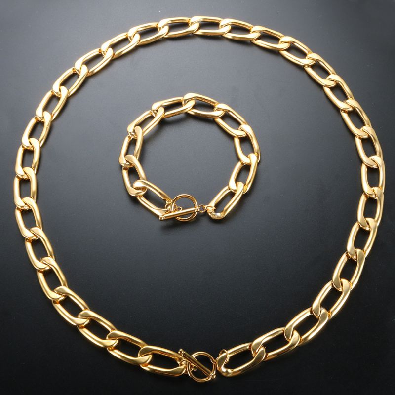 Steel Geometric Rectangular Ot Clasp Bracelet Stainless Steel Geometric Chain Men's Bracelet