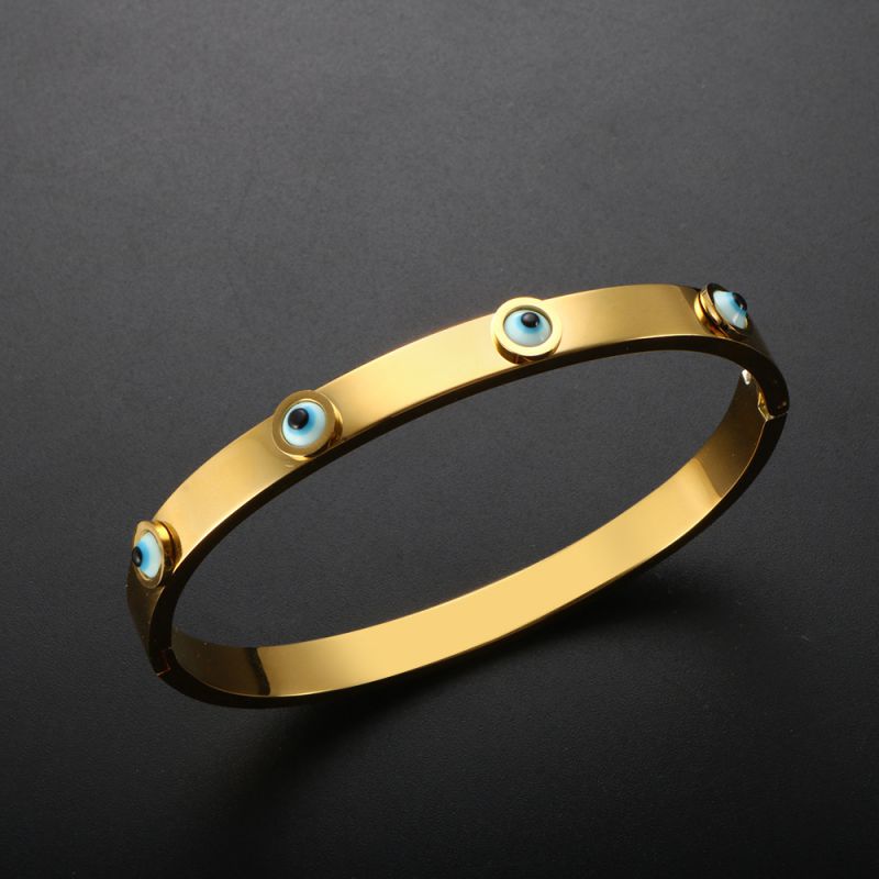 Pulsera Redonda De Acero Inoxidable Con Forma De Ojo
