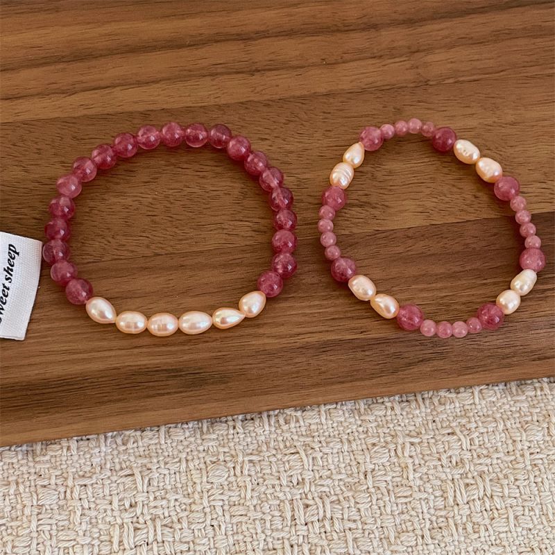Pulsera De Cuentas Geométricas De Perla