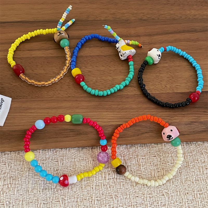 Pulsera De Cachorro Con Cuentas De Colores