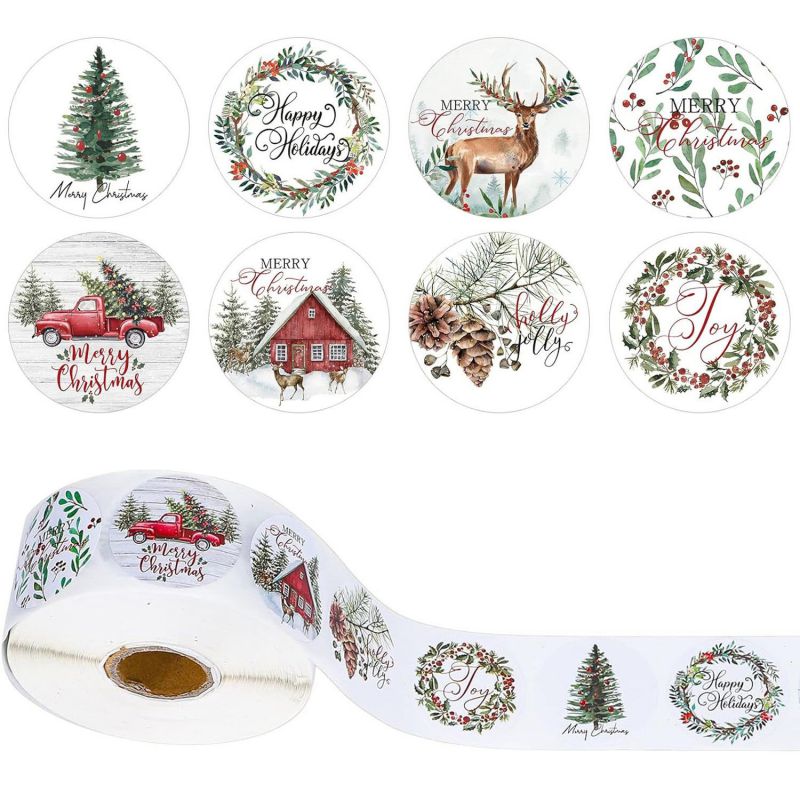 K130 Rolled Christmas Cartoon Labels (*2)