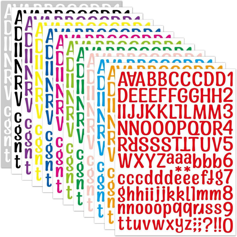 1 Purple Diy Color Sheet 26 English Letters And Numbers Cartoon Labels (*10)