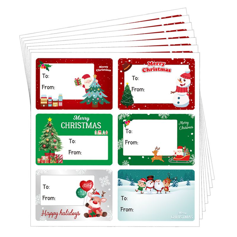 Color Christmas Printed Stickers (*20)