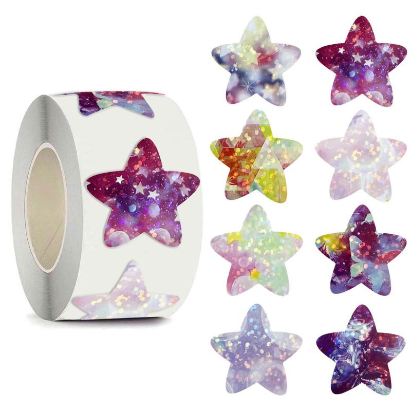 Star 4# 500/roll Self-adhesive Star Stickers (*2)