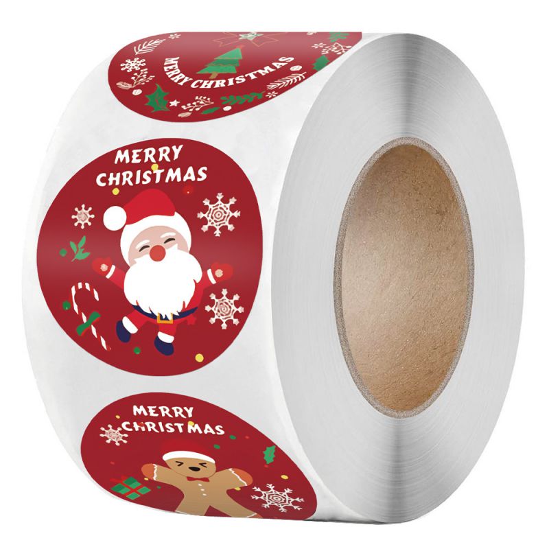 1 Inch - 2.5 Cm (g202) Christmas Sticker Roll (*2)