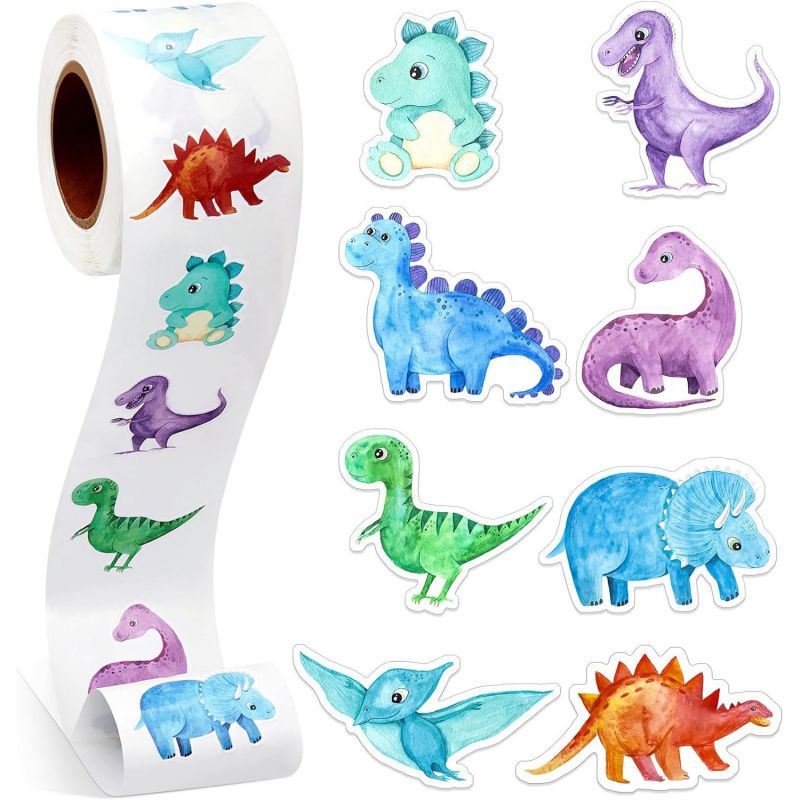 10# Dinosaur And Marine Animal Shaped Stickers In Rolls (*2)