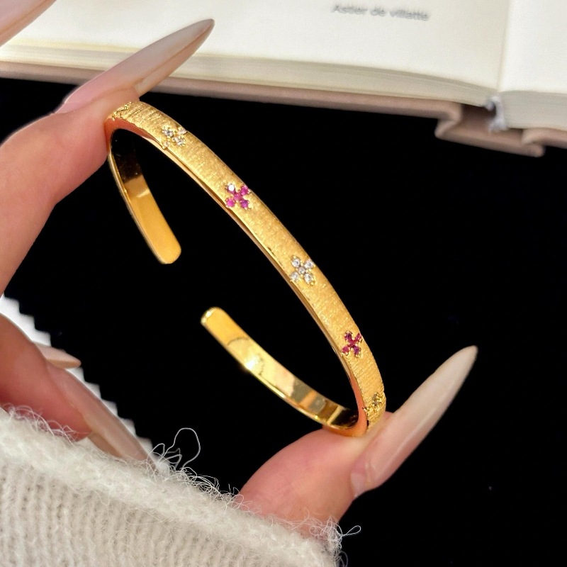 Pulsera De Cruz De Diamantes De Cobre