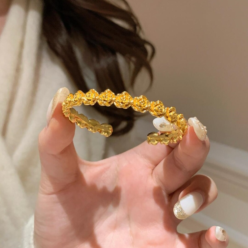 Pulsera De Rosa 3d De Cobre