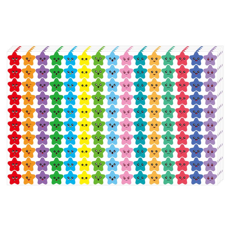 Color Cartoon Colorful Smiling Face Five-pointed Star Children's Label (*30)