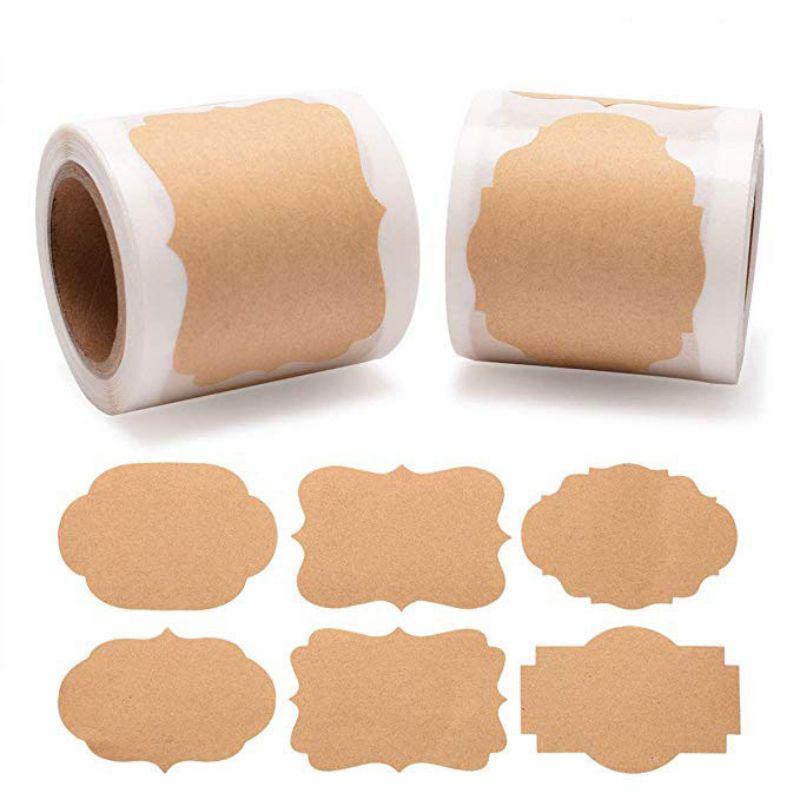 Style 3 (t219) Kraft Paper Irregular Packaging Labels 300 Pcs/roll (*2)