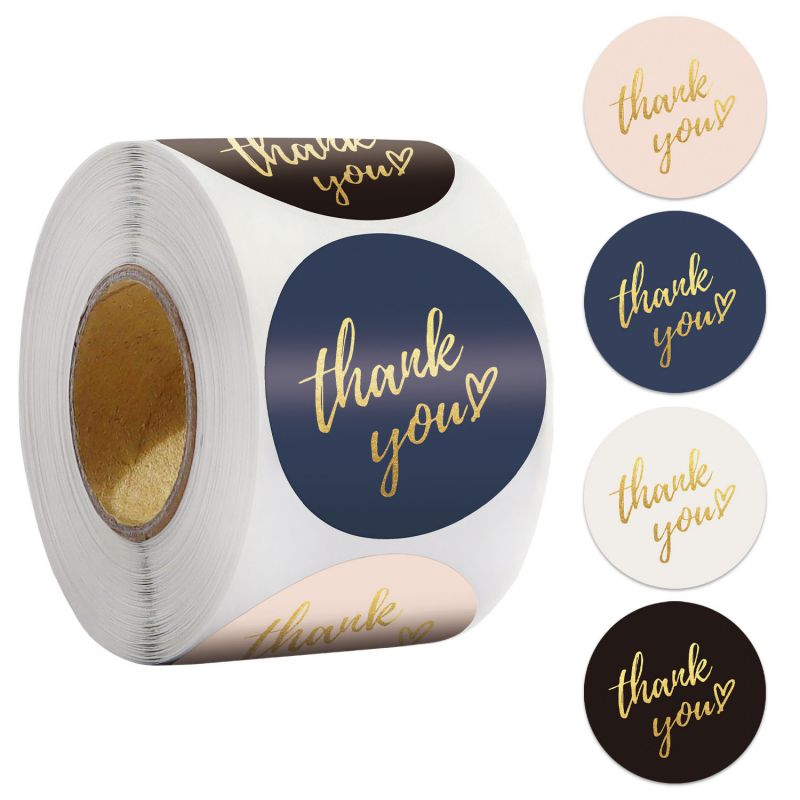 1.5 In 3.8 Cm (cx18) 500 Gold-stamped Stickers (*2)