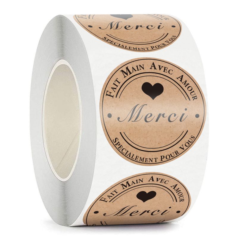1 Inch 2.5 Cm (g211) Rolled Leather Thank You Seal Sticker Label (*2)