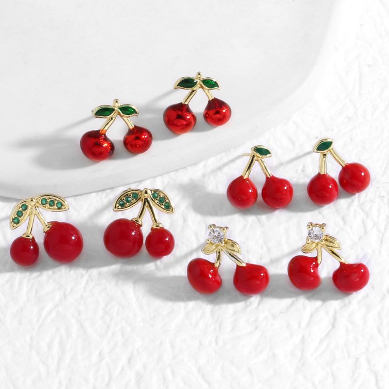 Pendientes De Cereza De Cobre