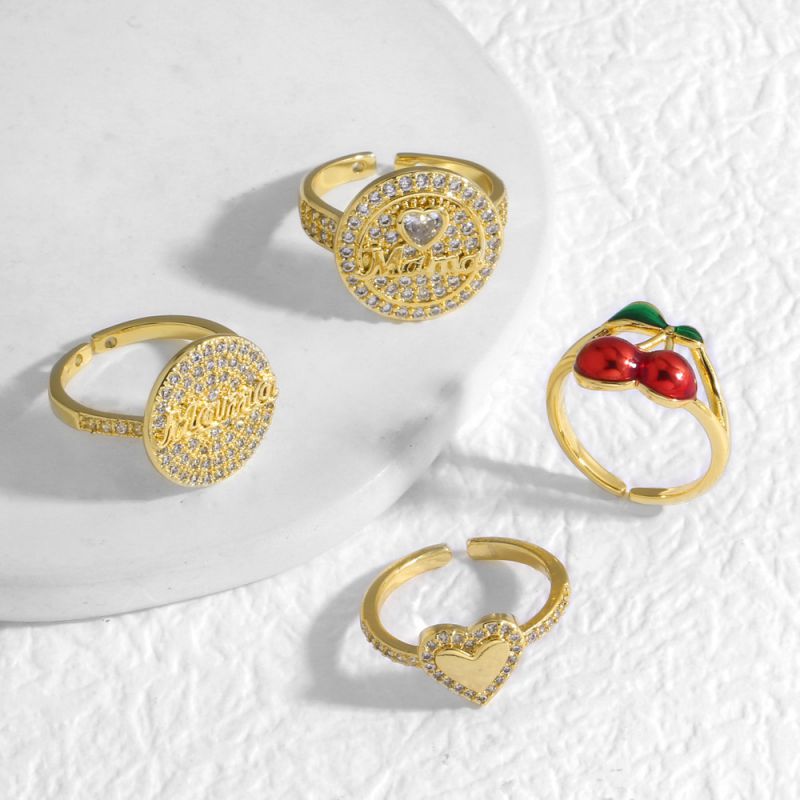 Anillo De Corazón De Cobre Y Diamantes