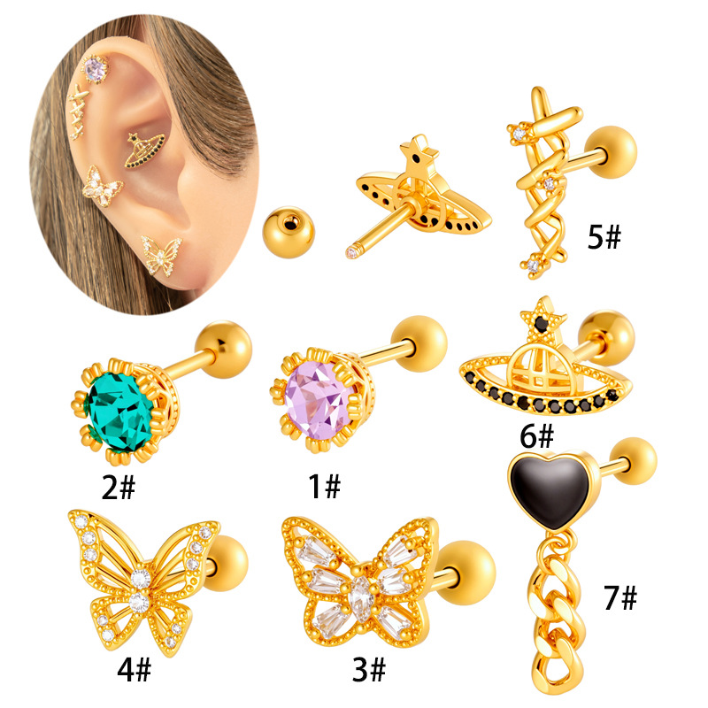 Pendientes De Metal Con Forma De Corazón (individual)