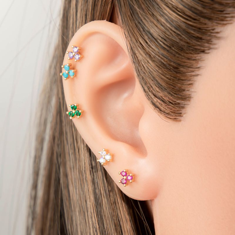 Pendientes De Metal Con Forma Geométrica De Diamante Y Forma Redonda [individual]