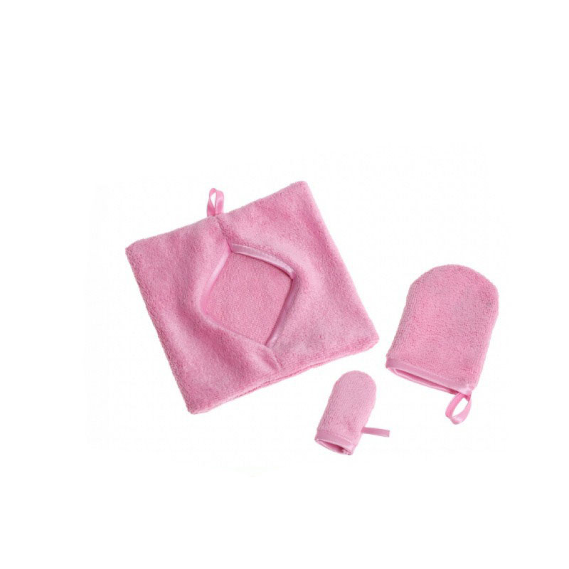 Juego De Tres Guantes De Toalla Desmaquillantes (*2)