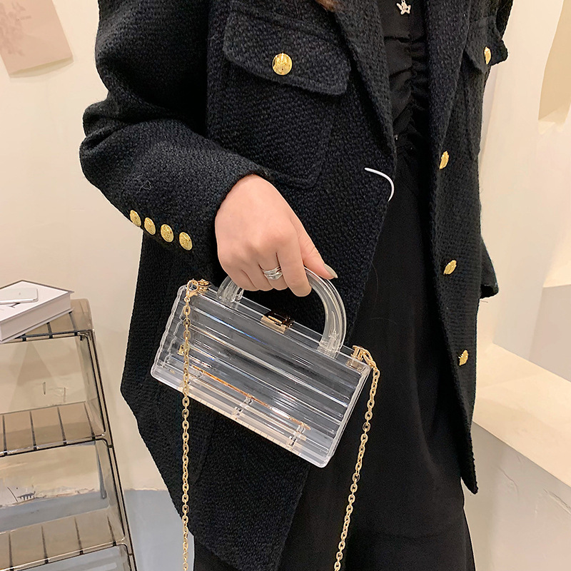 Pink Acrylic Ice Crack Crossbody Bag