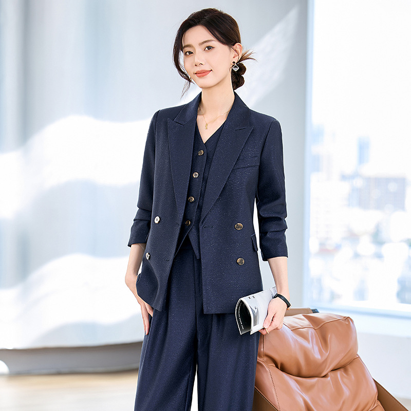 Dark Blue Vest Polyester Button Vest
