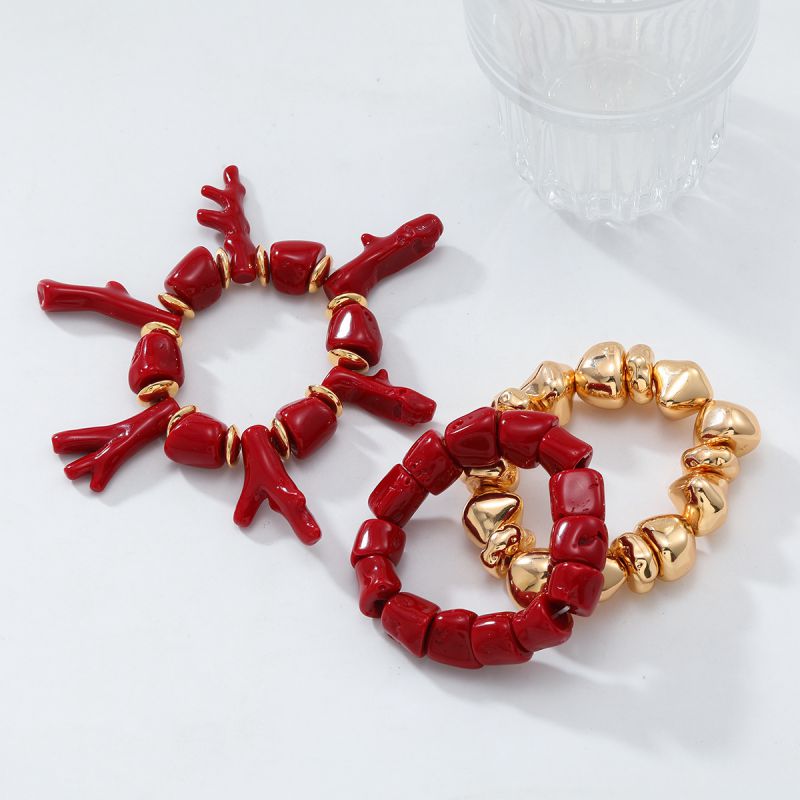 Juego De Pulseras De Cuentas De Resina