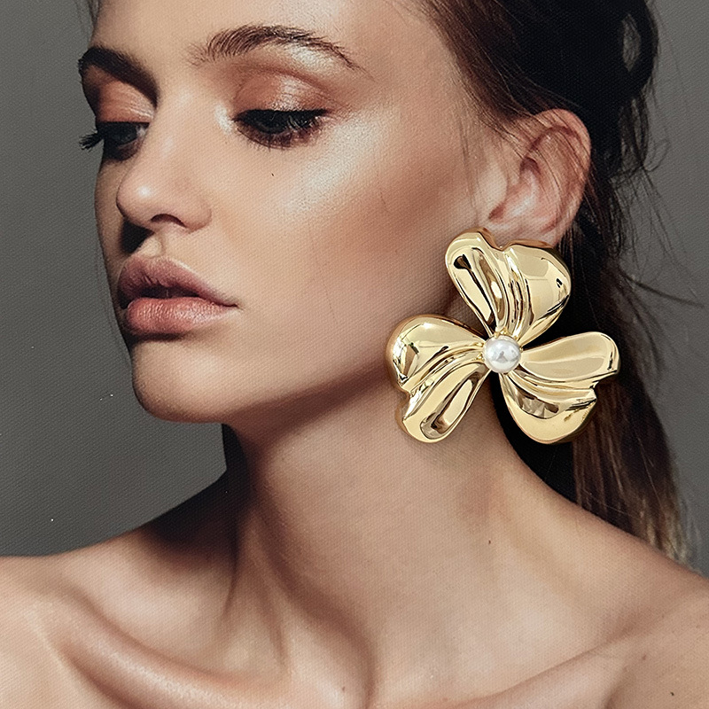 Pendientes De Flores De Metal