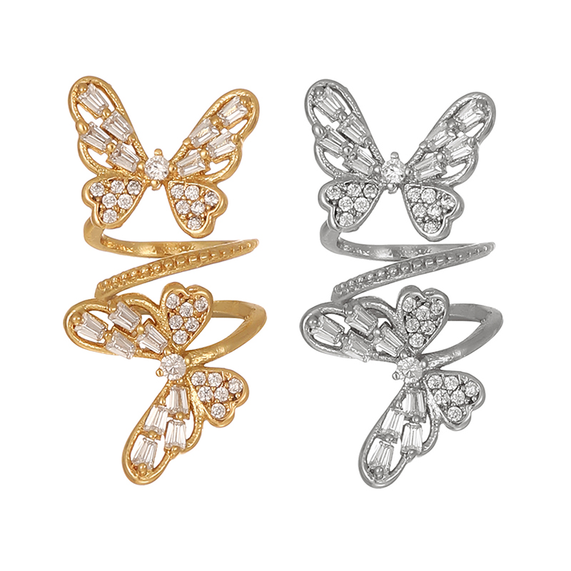 Pendientes De Mariposa Con Circonitas Incrustadas En Cobre (individual)