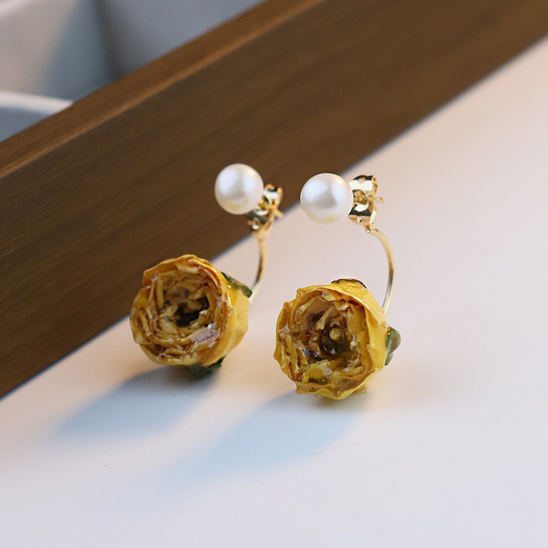 Pendientes De Rosa De Epoxi