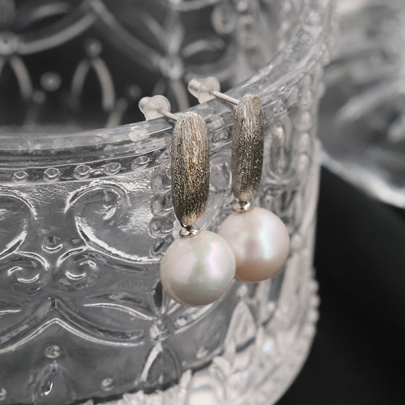 Pendientes Geométricos De Perla De Plata