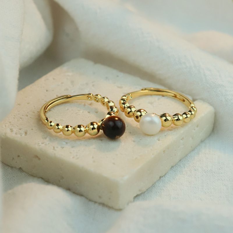 Anillo De Perla De Ojo De Tigre
