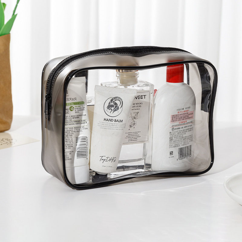 Cosmetic Bag Round White (diameter 12cm)*4.5cm Pvc Large Capacity Storage Bag