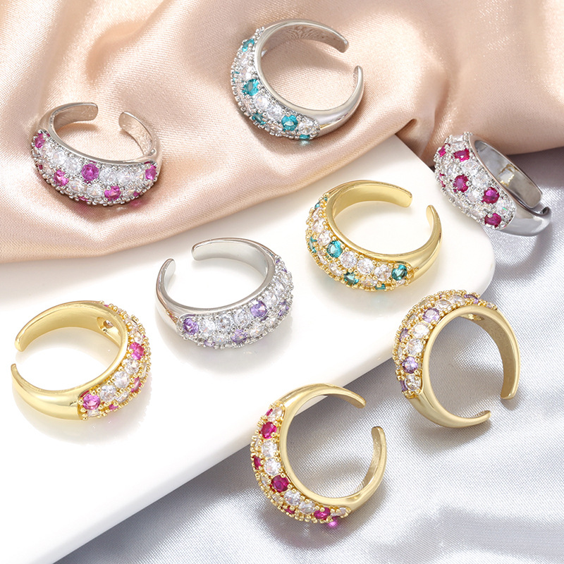 Anillo Redondo De Cobre Y Diamantes