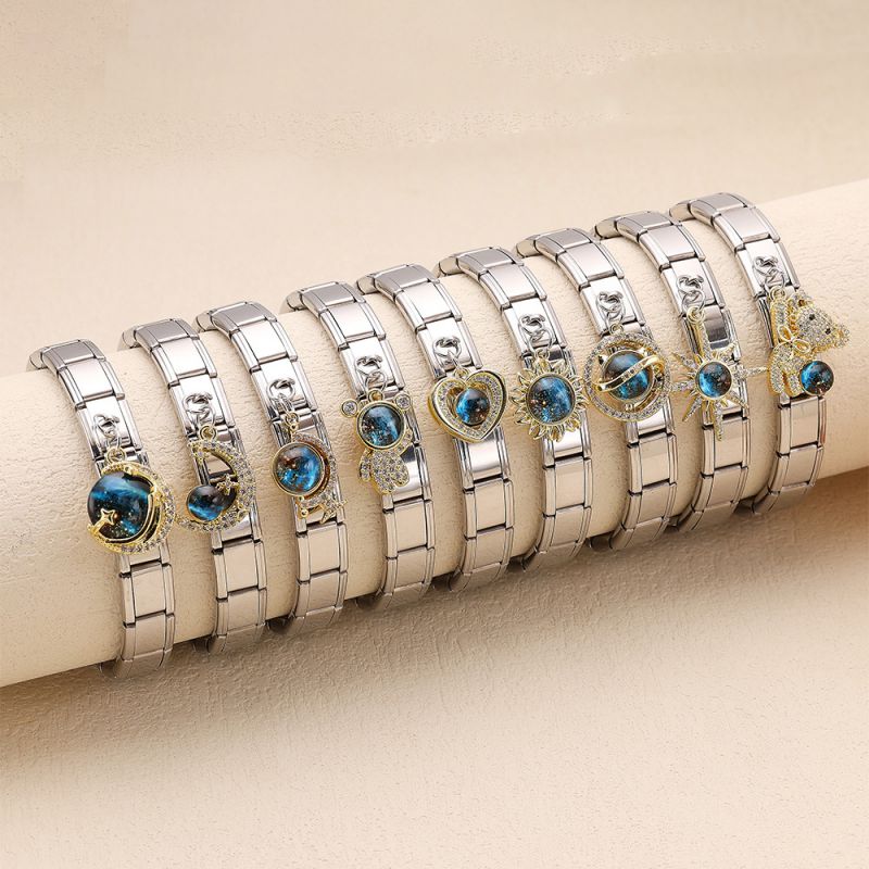 Pulsera Modular De Acero Inoxidable Con Cielo Estrellado