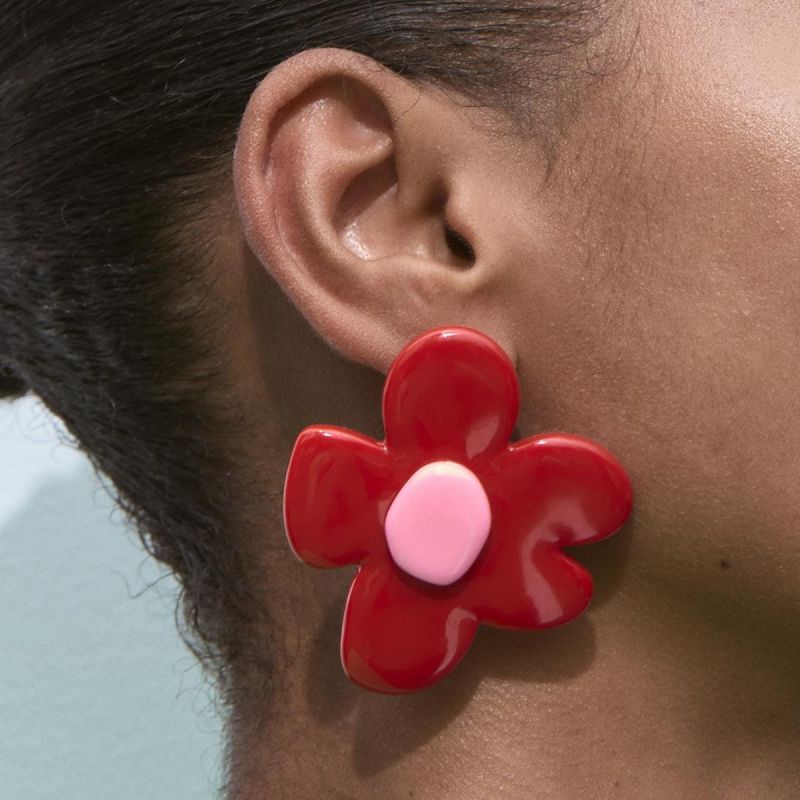 Pendientes De Flores Acrílicas