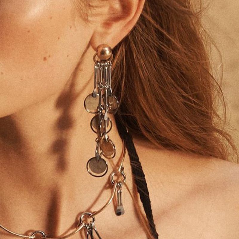 Pendientes De Metal Bicolor