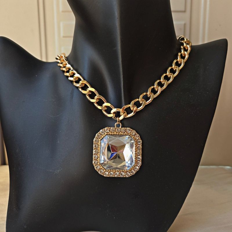 Collar Cuadrado De Aleación De Diamantes