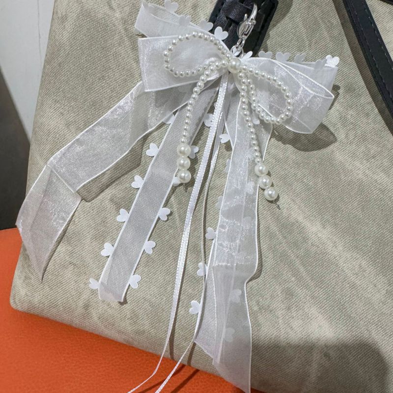 Cadena Para Bolso Con Lazo De Cuentas De Perlas De Metal