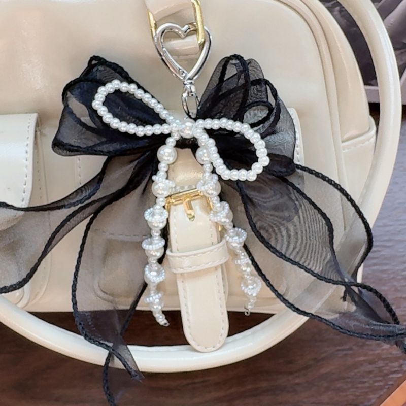 Cadena Para Bolso Con Lazo De Cuentas De Perlas De Metal