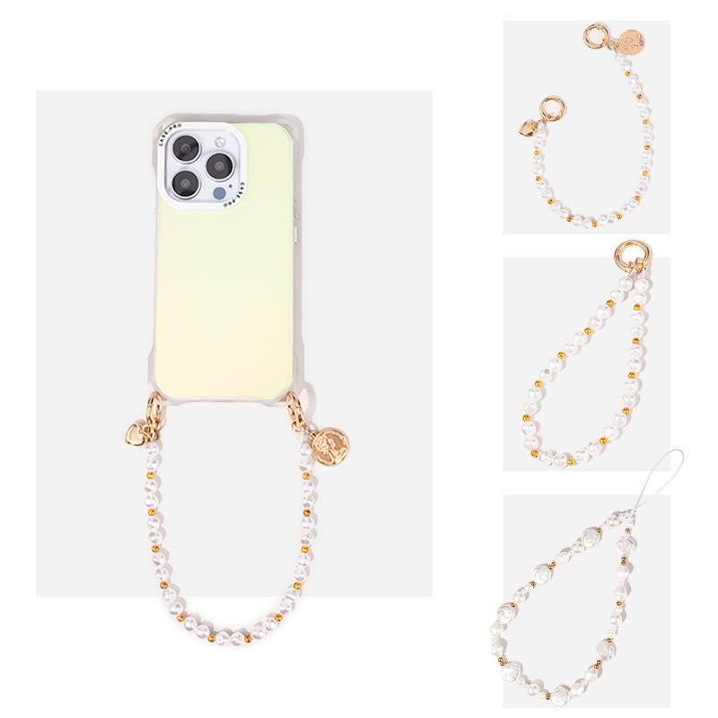 Pearl Mobile Phone Lanyard With Pendant (without Clip) Pearl Beaded Mobile Phone Chain