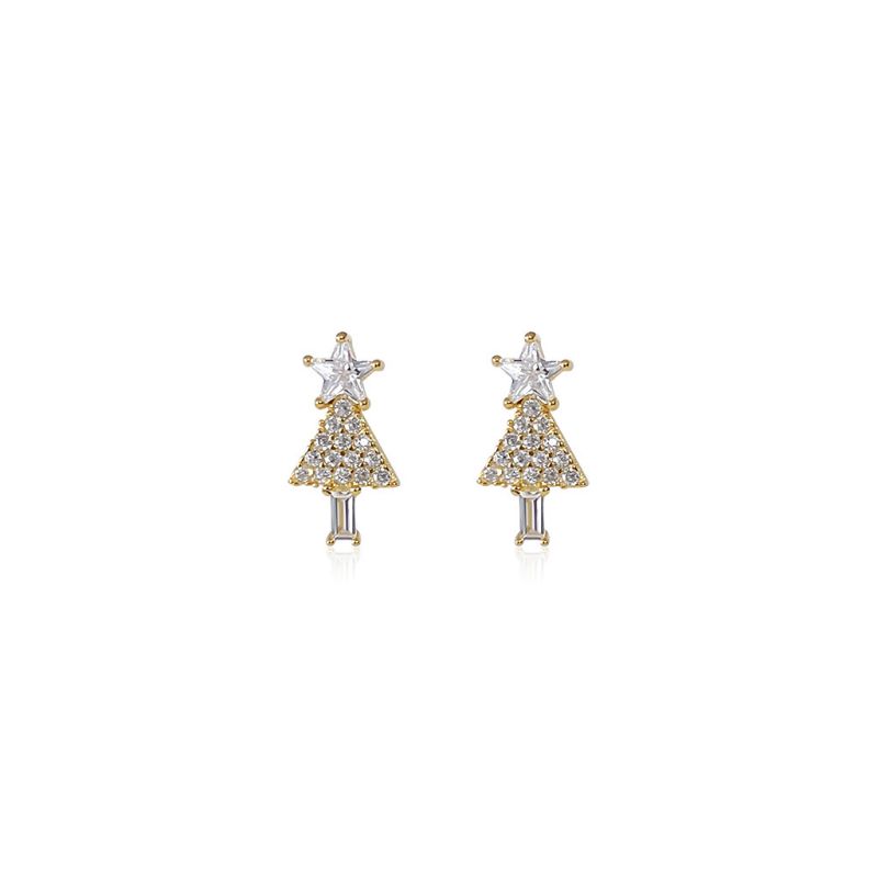 Pendientes De Árbol De Navidad De Plata