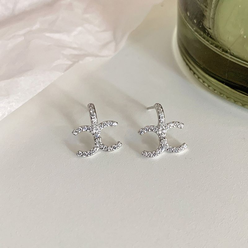 Pendientes De Plata Con Circonita Doble C