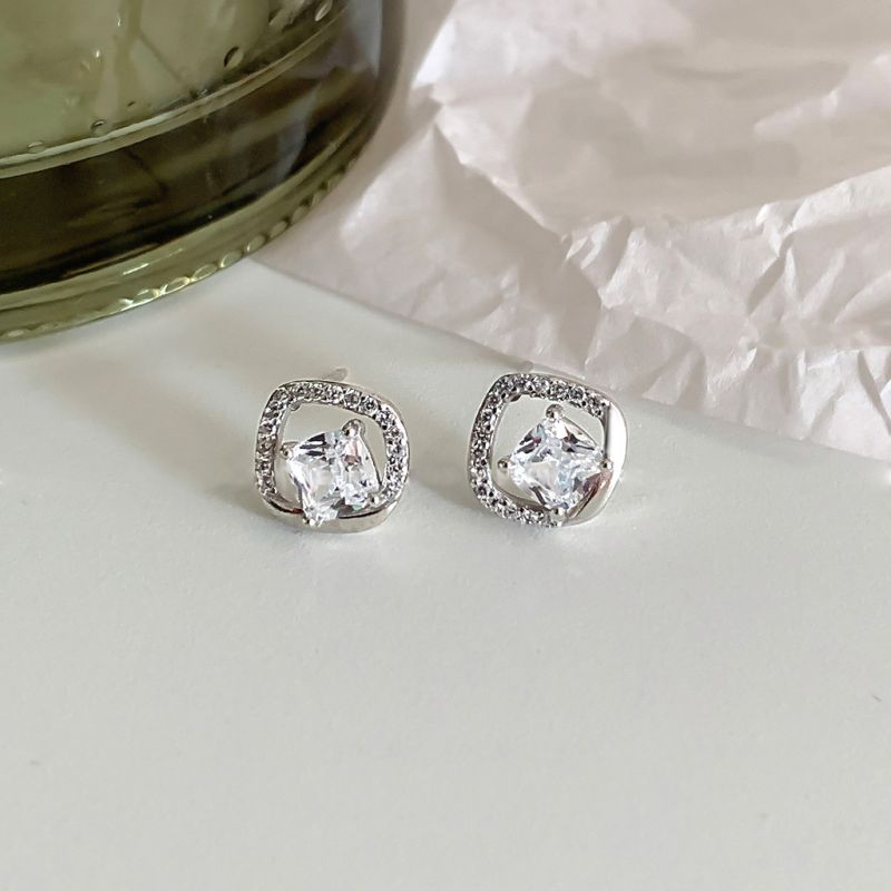 Pendientes De Plata Con Diamantes