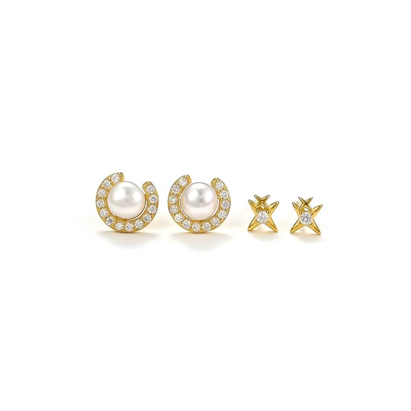 Pendientes De Estrella De Diamantes De Plata