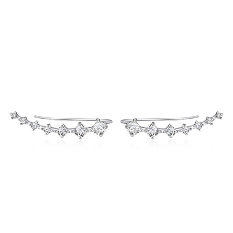 Pendientes De Plata Con Diamantes