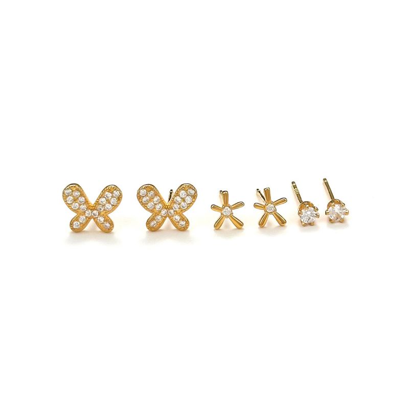 Pendientes De Mariposa De Plata Y Diamantes
