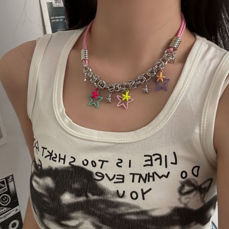 Collar De Estrella De Aleación De Color